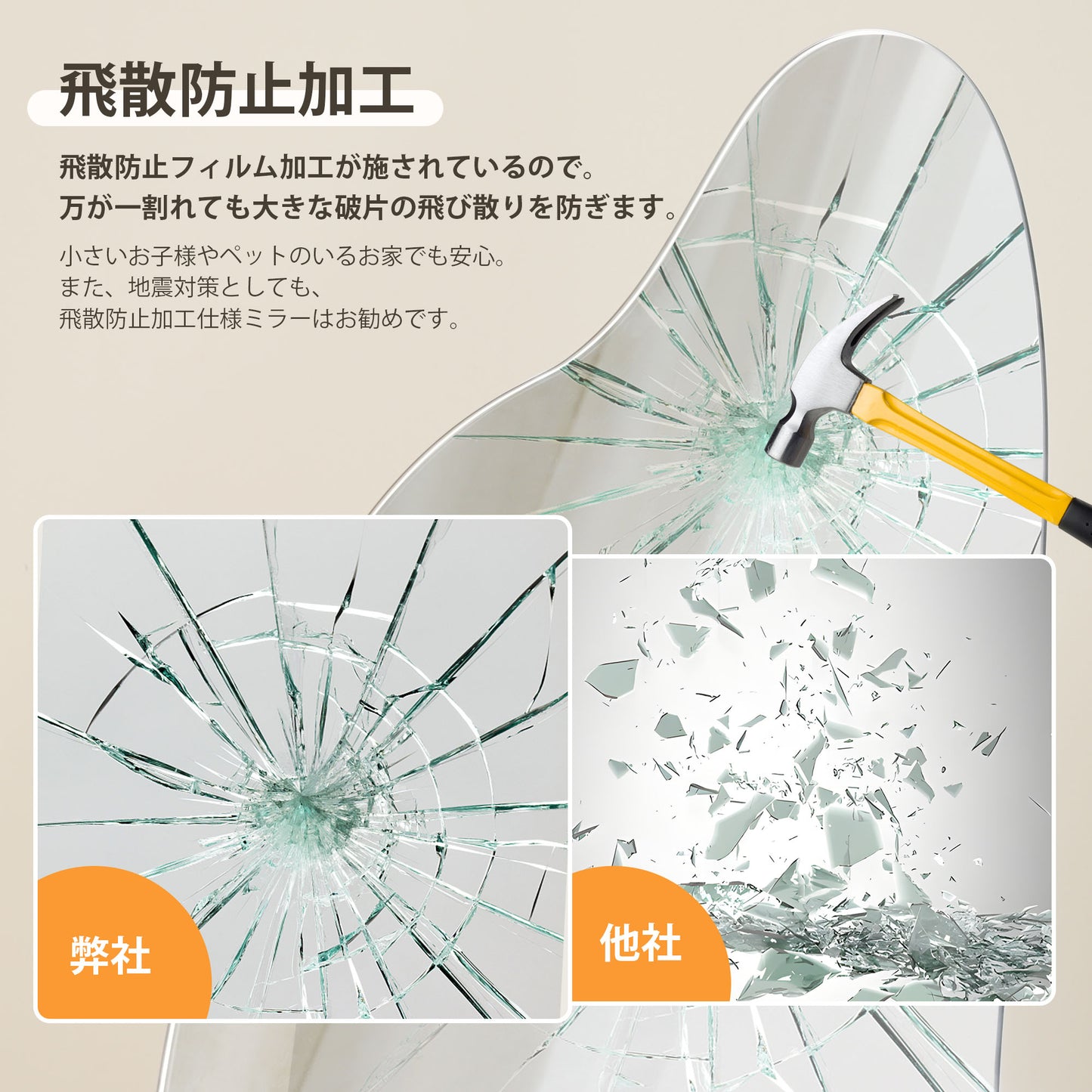 ノンフレーム イレギュラミラー