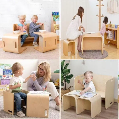 木製　6way 子供用テーブル 椅子セット